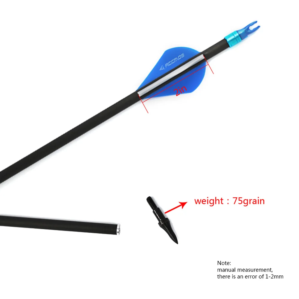 31inch Carbon Arrows OD 7mm Practice Archery For Compound/Recurve Bow