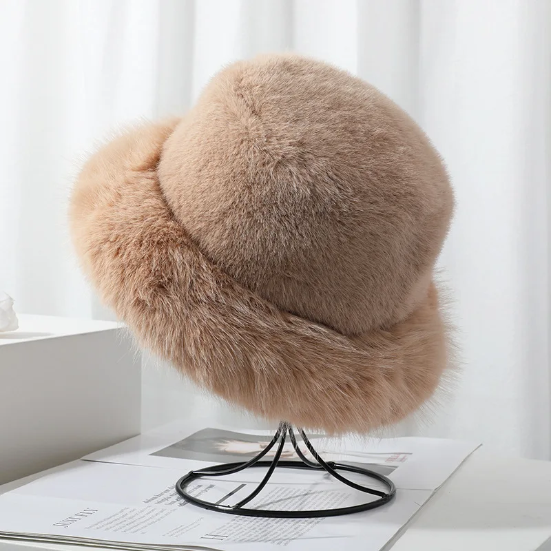 Rabbit Fur Bucket Hat - Winter/ Autumn Fashion for Women