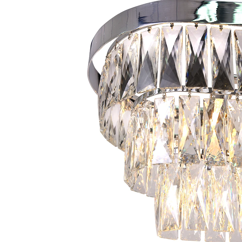 MEEROSEE 2021 Rectangle Pendant Light Oval Crystal Hanging Light Crystal Chandelier for Dinning Table Kitchen Island MD92140