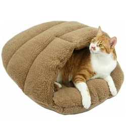Custom Brand FBA Service Flannel Fleece Cat Kitty snuggle Cave Bed for Cat and Puppy NO 4