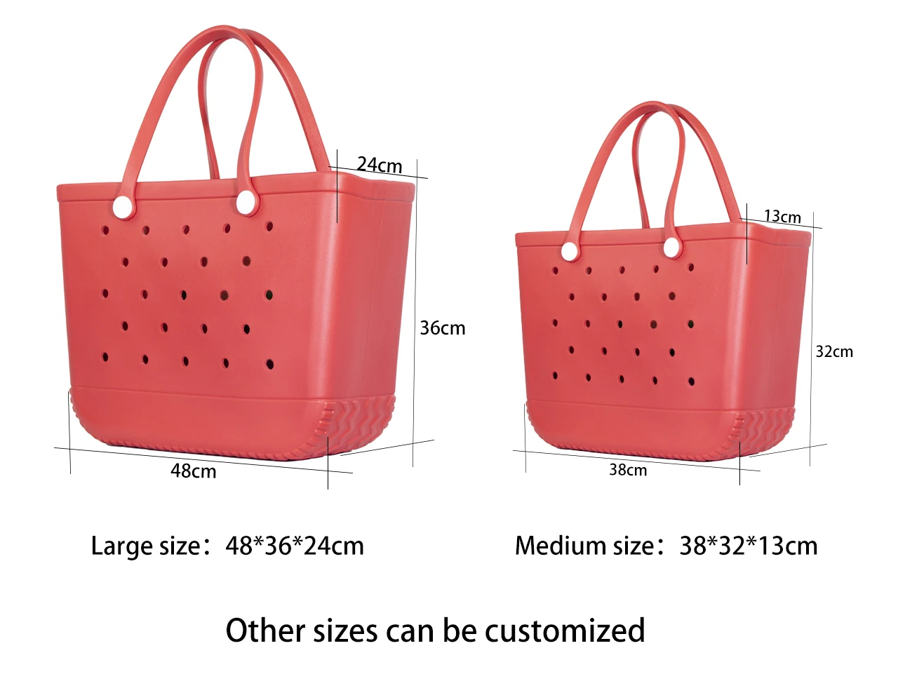 Waterproof Tote Bags Custom Holes Summer Rubber Tote Pvc Large Capacity ...