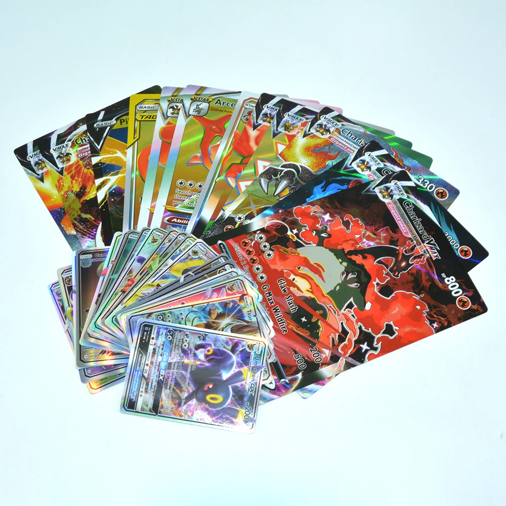 Oversized Shiny Pokemon Trading Cards Vstar Vmax GX Charizard Arceus  Pikachu Mewtwo Kids Collection Birthday Christmas Gift