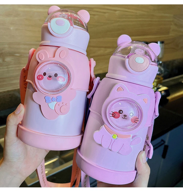 500ml Kawaii Kids School Water Bottle Cute Bear Water Bottles With 