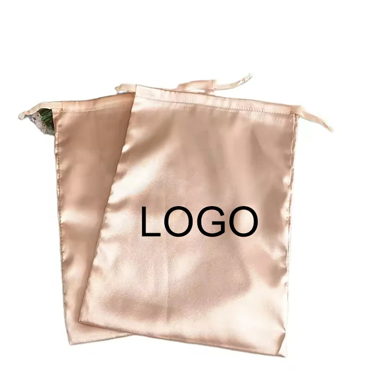 Изготовленный на заказ логотип напечатанный атласный мешок для ювелирных изделий шнурок сумка из натурального шелка роскошных сережек кольцо Упаковка подарочная