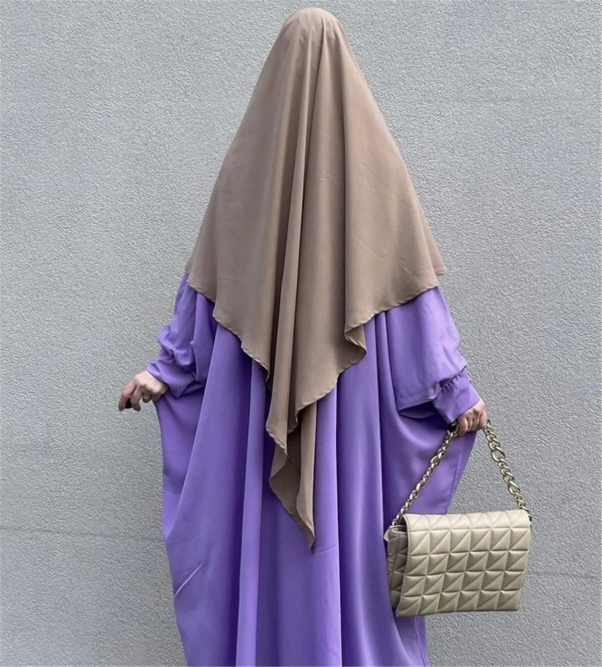 Muslim Prayer One Piece Jilbab Women Abaya Tops Hijab Modest Solid Soft Long Khimar Prayer Hijabs Scarf