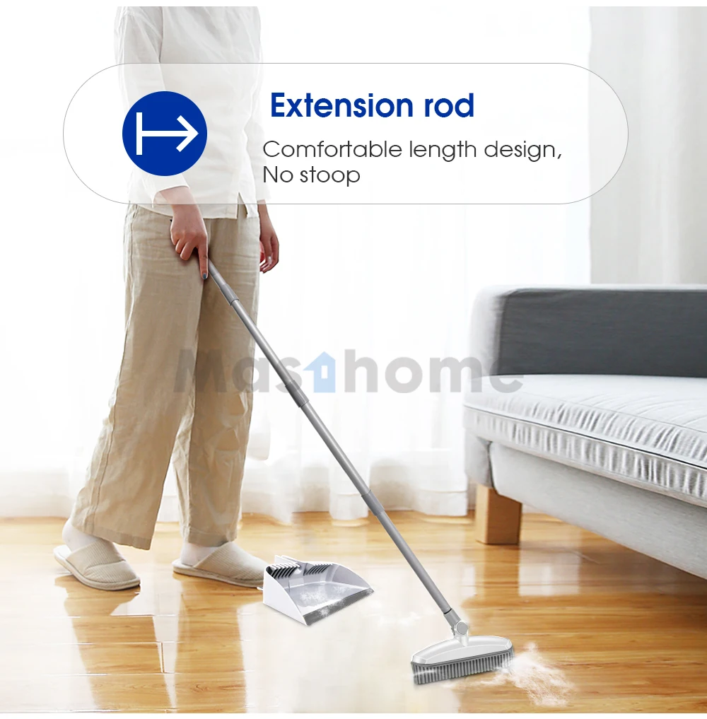 Masthome Selfcleaning Upgrade Combo Silicone Dustpan Broom And