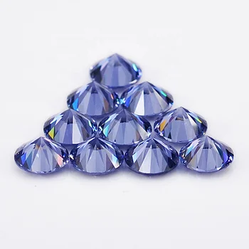 American direct factory round brilliant synthetic diamond light tanzanite cz stone for jewelry rings