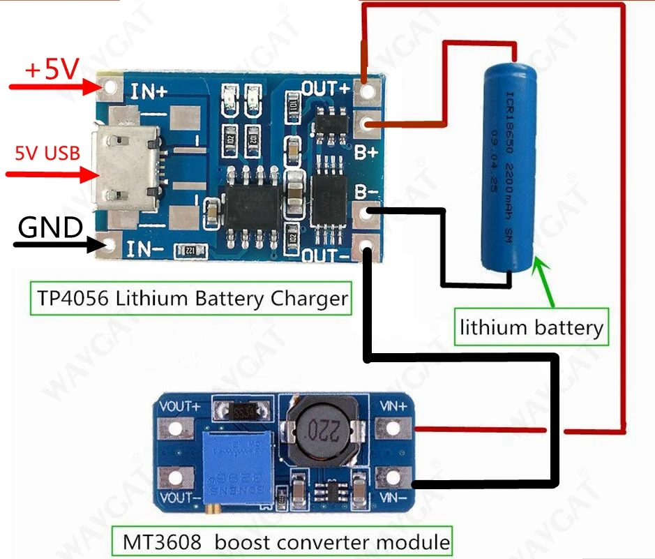 Coomir TP4056 Lot DE 10 chargeurs de Batterie au Lithium USB 18650 5 V 1 A 5 pcs 