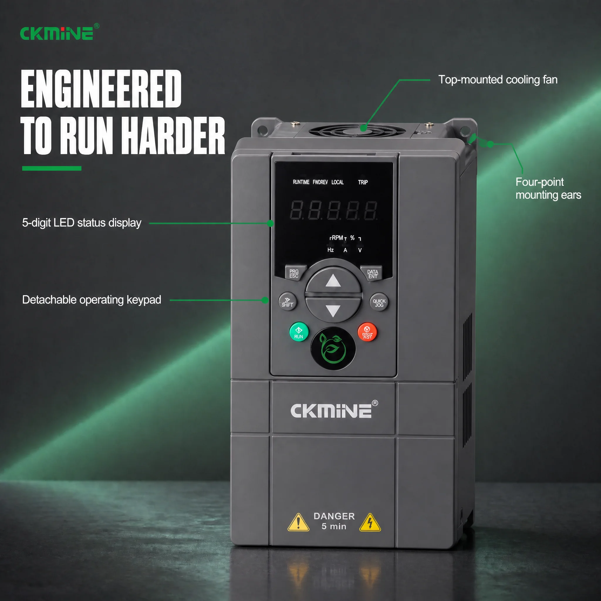 15 kW, 380 V, 3-Phasen-Frequenzumrichter KM800 VFD, Wechselstrom-Motortreiber, OEM-Fabriklieferung, für Lüfter und Fördermaschinen, Großhandelsvertrieb
