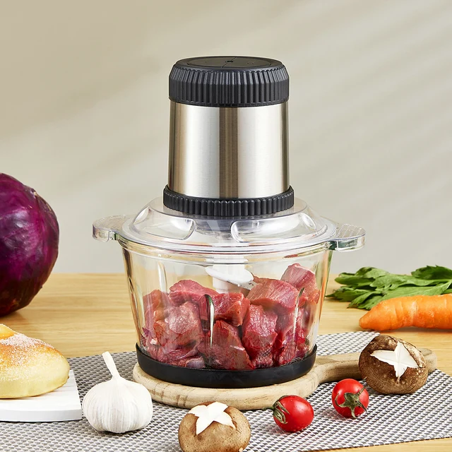 Home Kitchen Chopper Food Grinders Cheap Stainless Steel Small Best Meat Chopper Automatic 2L 3L Electric Meat Grinder for Sale