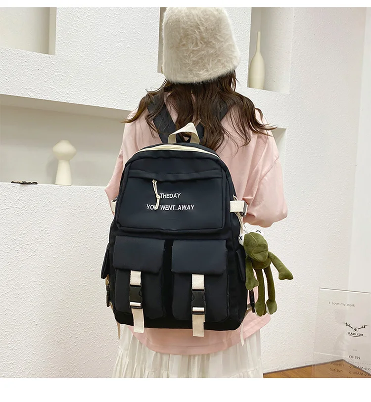 2025 New Style Backpeck for Girls School Bags Fashion Cute Notebook Function College Students Customized logo Laptop Backpack