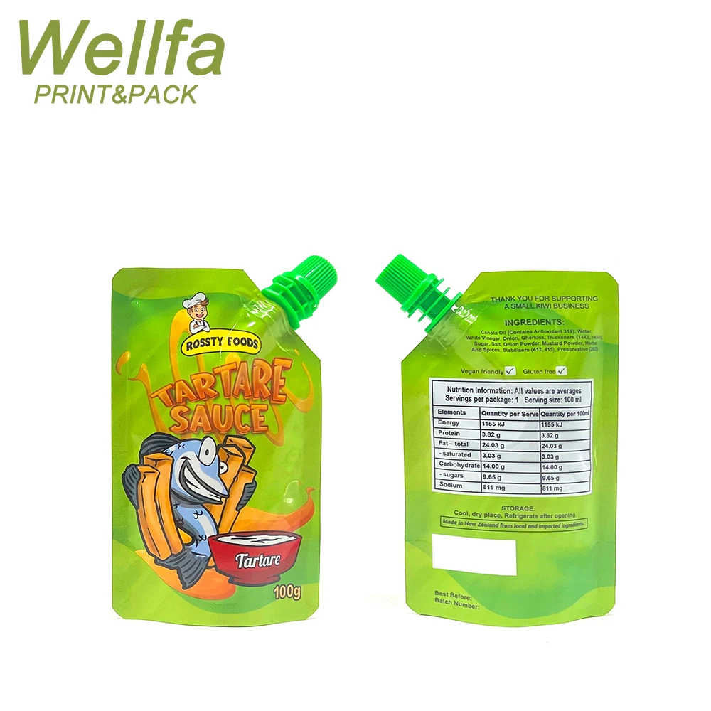 Factory Manufacturer Custom Printed Ketchup Suction Nozzle Squeeze