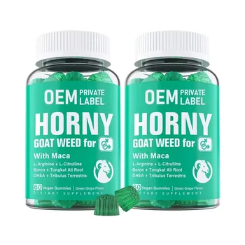 OEM Horny Goat Weed Gummies Males & Women Supplements Maca Root Gummies for Energy Booster
