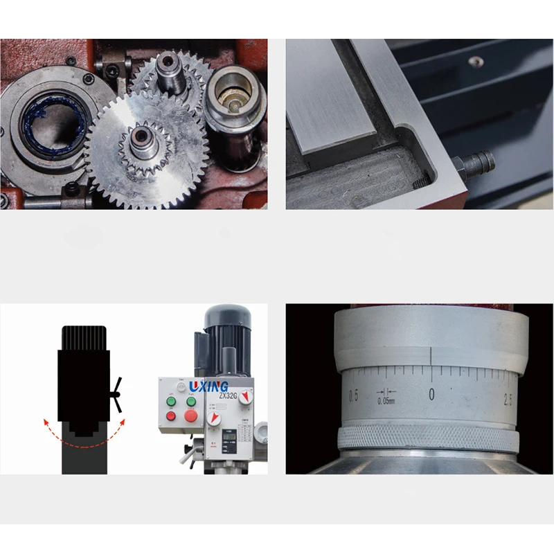 ZX32G Mini Gear Head Drive Manual Fresadora Digital Readout