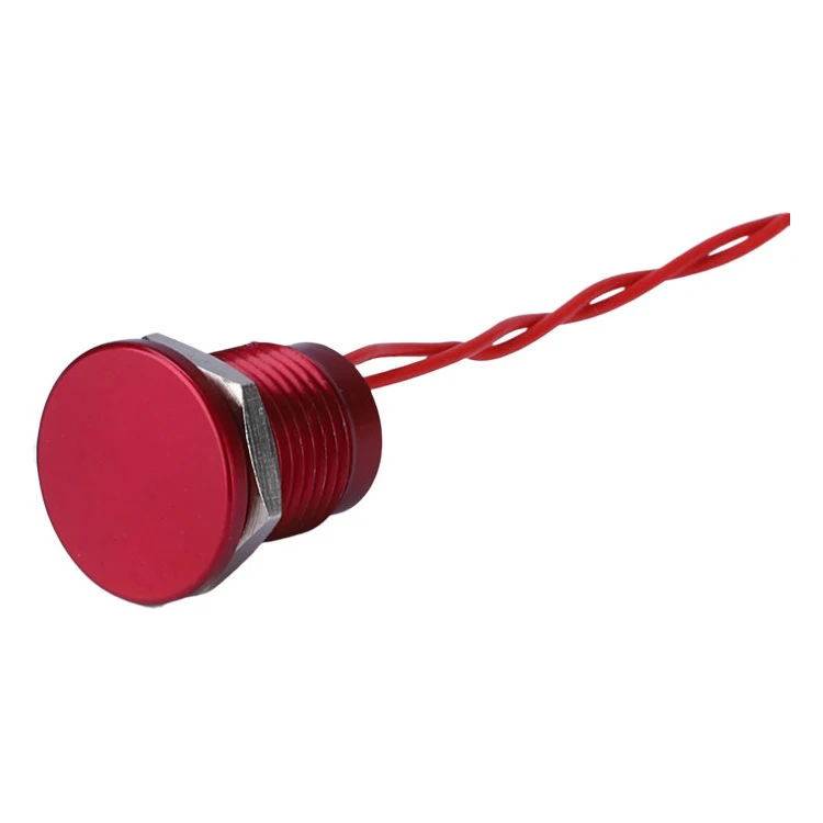 12mm Flat Head 2A Momentary Function Electric IP68 Flat Head 1No 2A Stainless Steel Momentary Wired Lead Piezo Switch