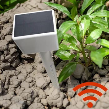 Solar Panel With Built In Chargeable Battery 4G Wireless Sever Software Tube Soil Moisture And Temperature Sensor