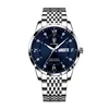 4 Cinturino in acciaio inossidabile blu argento