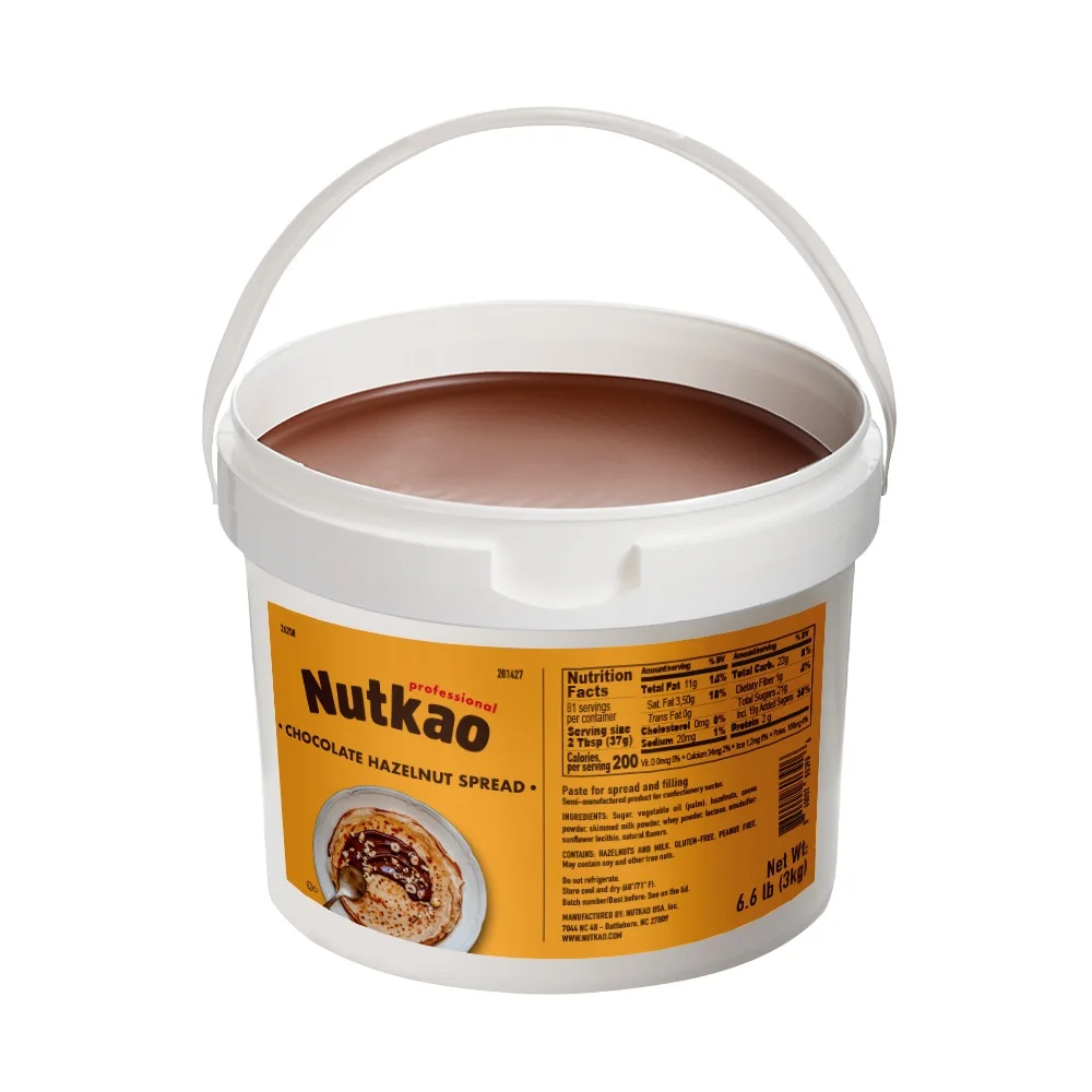 perfectly thick ,smooth ,creamy of chocolate hazelnut spread (Nut 26200 3.0kg (6.6Lb) buckets