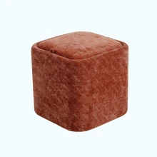 Storage Stool Soft Skin-Friendly Ottoman Velvet Upholstery Multi-Purpose Stool Seat Entry Hotel Living Room