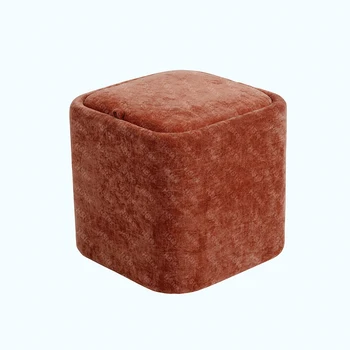 Storage Stool Soft Skin-Friendly Ottoman Velvet Upholstery Multi-Purpose Stool Seat Entry Hotel Living Room