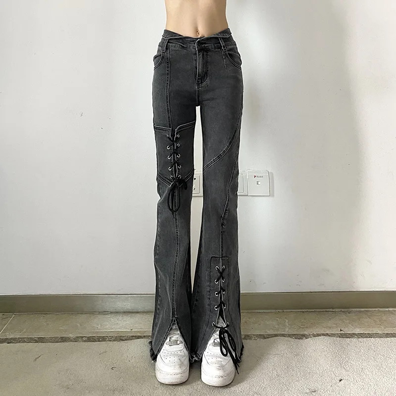 Wholesale Y2K Emo Women Vintage Streetwear Fairy Grunge Baggy Jeans Denim  Trousers Pants Alt Straight High Waist Harajuku Clothes From m.