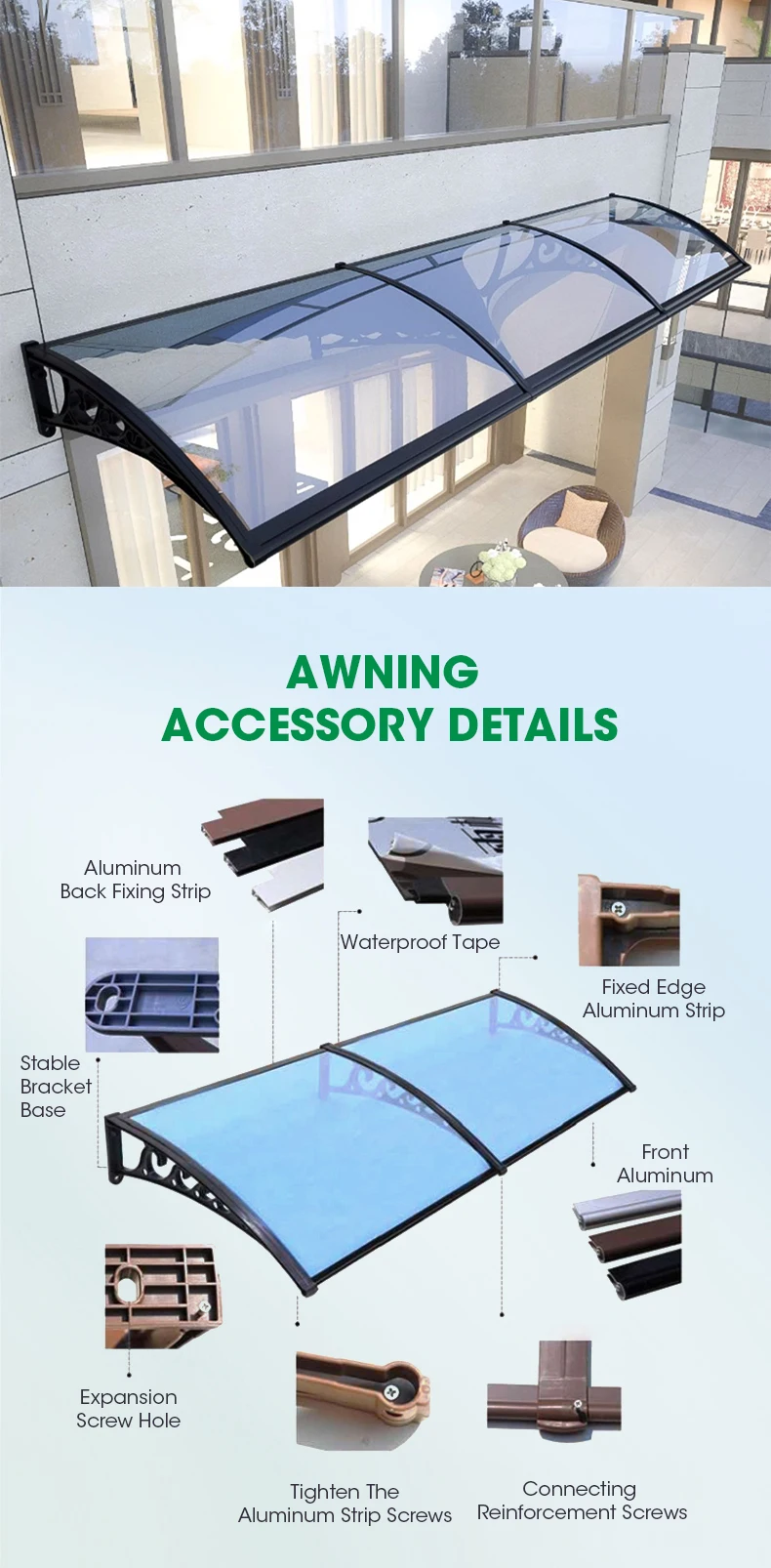 Easy Installation Diy Modern Design Outdoor Window Door Rain Cover