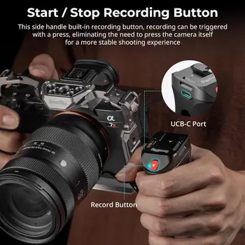 For SmallRig for Sony A7 III/FX3/A6600 for Canon R5II/R5C FUJIFILM X-H2S/X-T5 Compatible Threaded Side Handle Photo Studio detail image