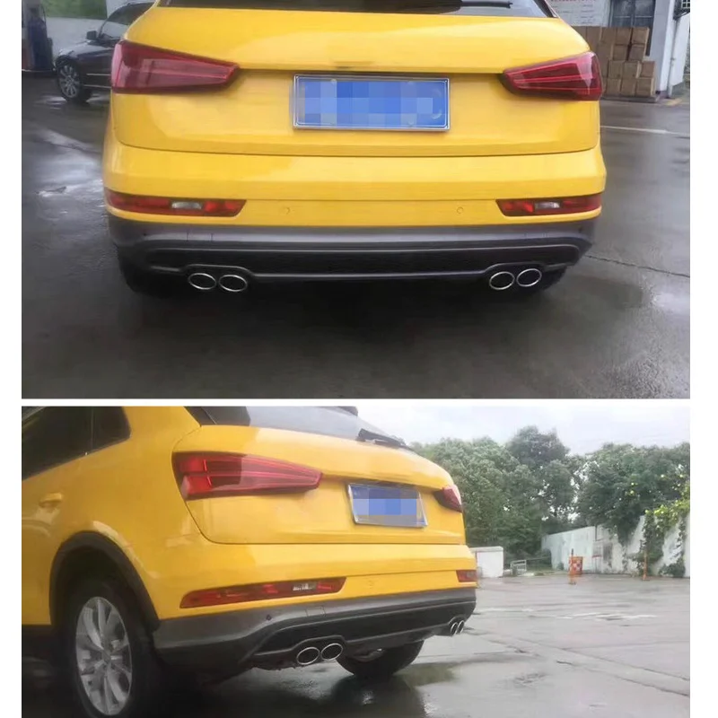 SQ3 Rear Diffuser for Audi Facelift SQ3 Style Rear Bumper Lip Diffuser Tail Throat Exhaust  2013 2014 2015 2016 2017 2018