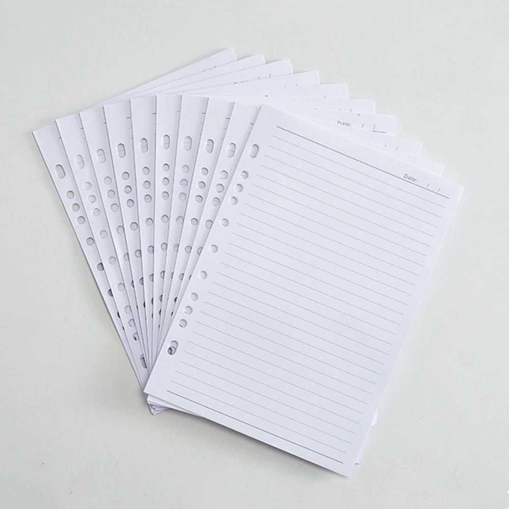 7-Hole Lined Paper Refills For Mini Binders - 100 Sheets, 5.8x8.25 Inch, 100gsm Acid-Free