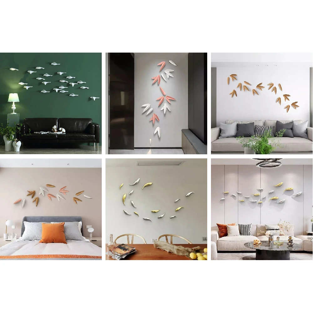 Décoration Murale Oiseaux En Céramique – Sculptures Blanches Volantes – Pour Intérieur Et Extérieur – 11,5x8x5,8 Cm