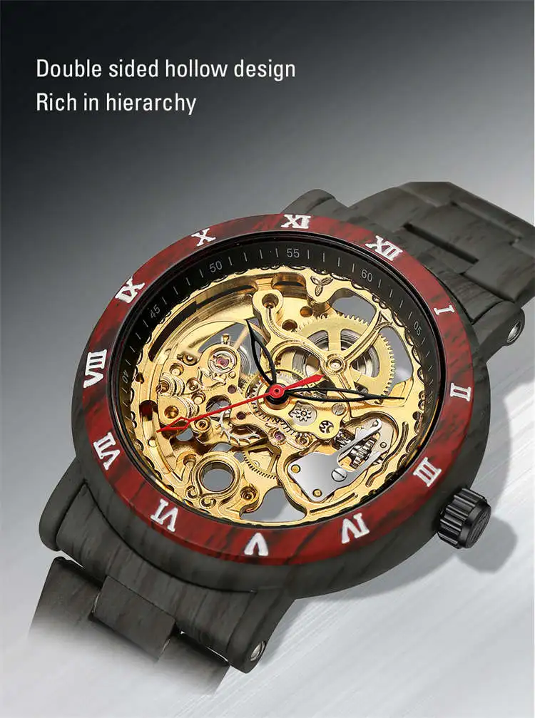 8277 Мужские механические часы из нержавеющей стали