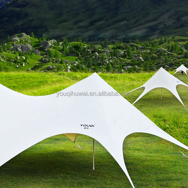 Factory Custom Direct Sales Large 6*6 Star Tent  Glamping Beach Canopy Multi-person Party Fly Sheet  Spider Canopy Tent