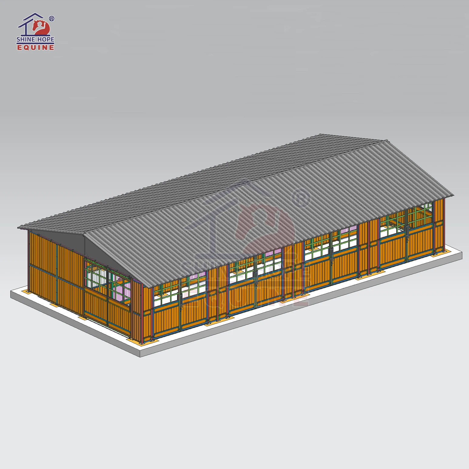 Permanent Run in Shed Outside Horse Stall Stable Panels Horse Shelter for Farm