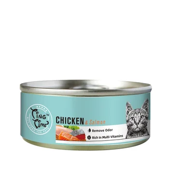 chicken & salmon canned cat food as wet food cat treats ENERGY BOMB FOR FURRY EXPLORER