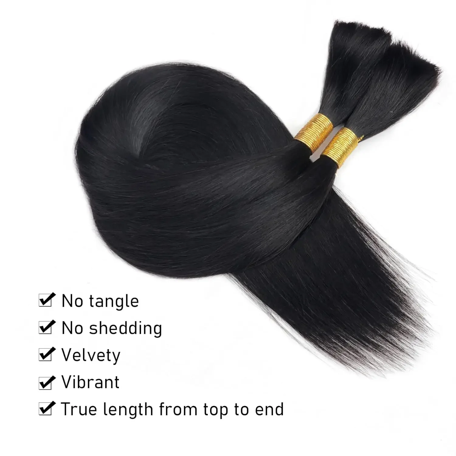Bulk Human Hair for Braiding No Weft Extensions 100% Unprocessed_voghion.com