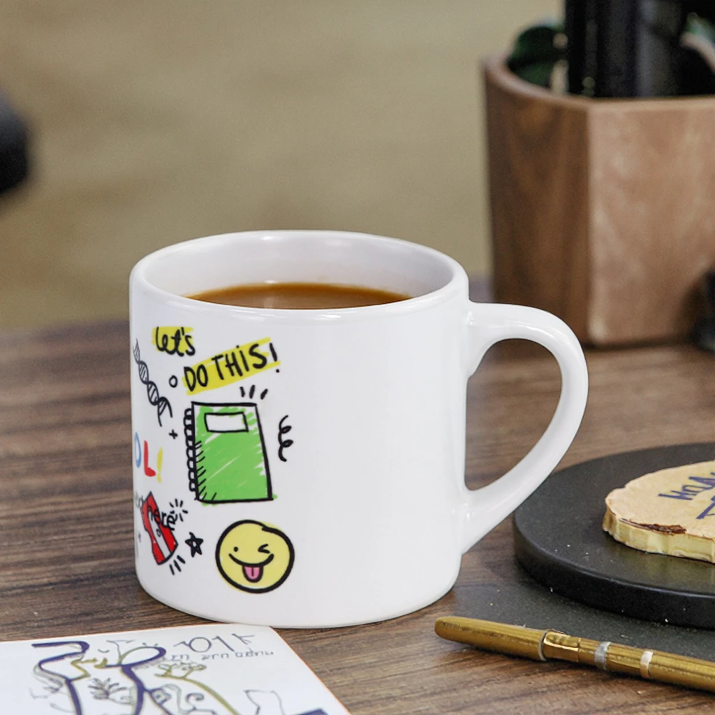Personalized Eco-Friendly 6oz Ceramic Durable White Coffee Mug with  Sublimation Printing for Promotional Drinkware