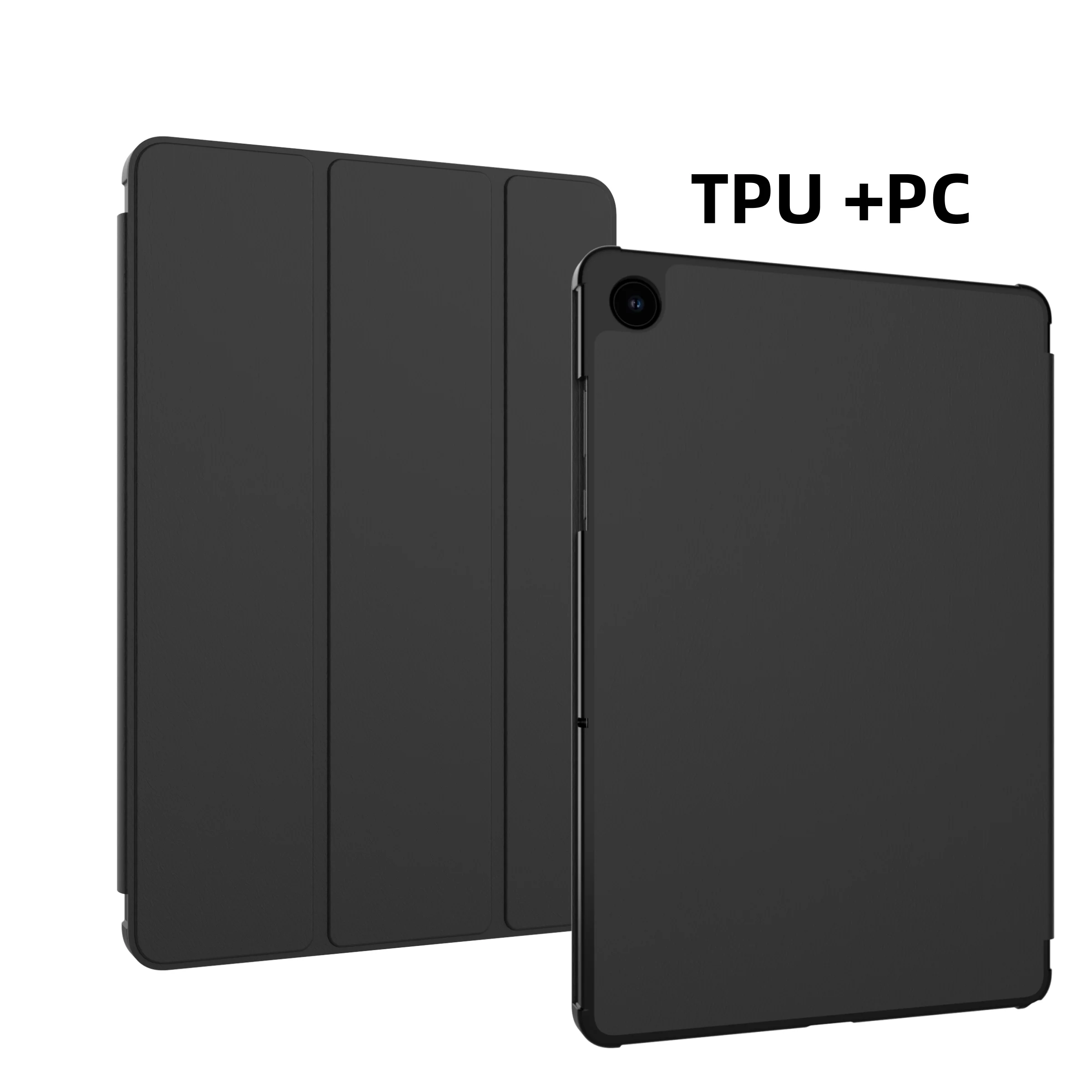 TPU+ PC Smart Case for Samsung Galaxy Tab A11+/A9+, Protective Slim Stand Cover 3-Folding Stand Smart Cover Auto Wake/Sleep