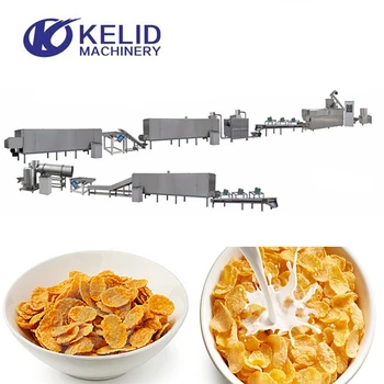 Full automatic crispy corn flakes breakfast cereals food making machine production line