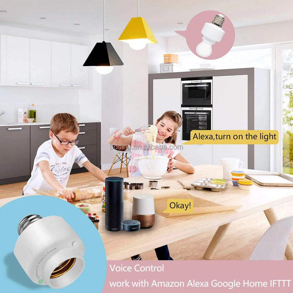 Alexa GoogleHomeと互換性のあるスマートWifiE27/E26ライト