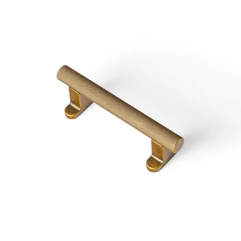Retro Knurled Metal Alloy Cabinet Pulls with L-Bracket Furniture Handles & Knobs for Kitchen Hardware