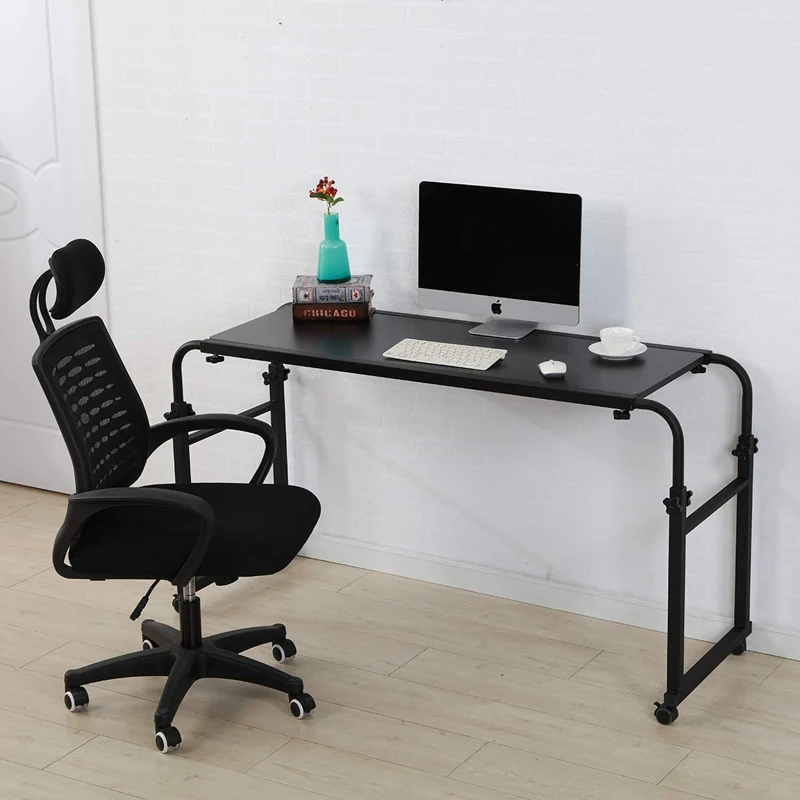 Modern Overbed Desk for Working in Bed Adjustable Laptop Cart Laptop Desk Table With Wheels Metal Iron Office Furniture 100 Pcs
