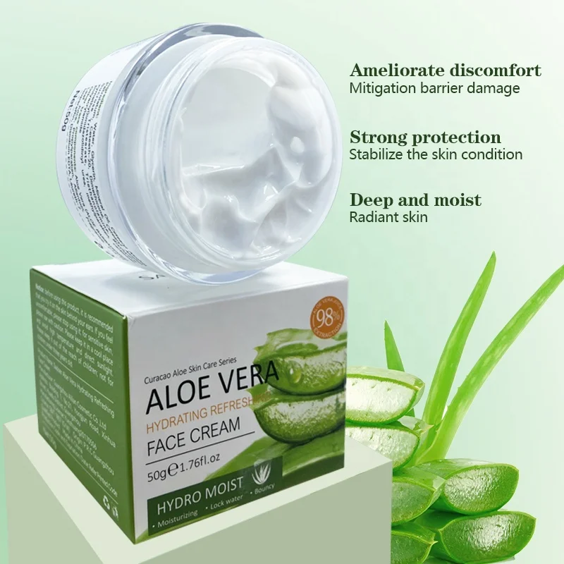 Pure Aloe Vera Collagen Jojoba Oil Vitamin C B5 Glycerin Hyaluronic Acid  Moisturizing Anti-Aging Brightening Acne Removing Face