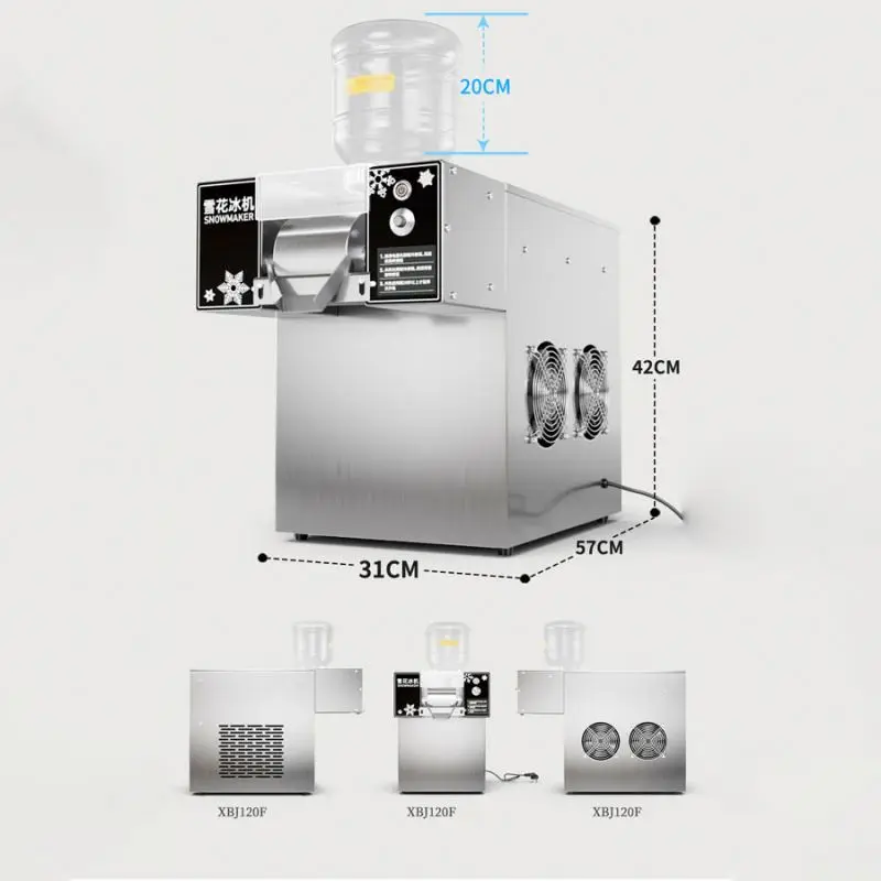 Manual Snowflake Ice Machine for Business - Durable Stainless
