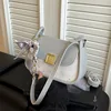 Grey (long shoulder strap chain short shoulder strap silk scarf)