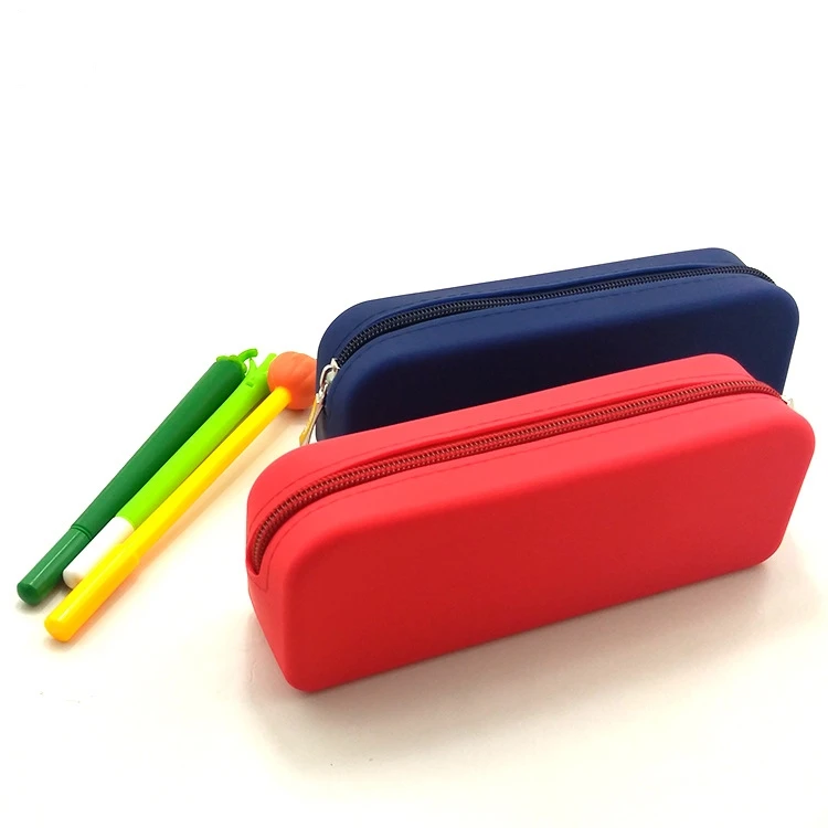 Custom Silicone Pencil Case Big Capacity Silicone Bag with Zip