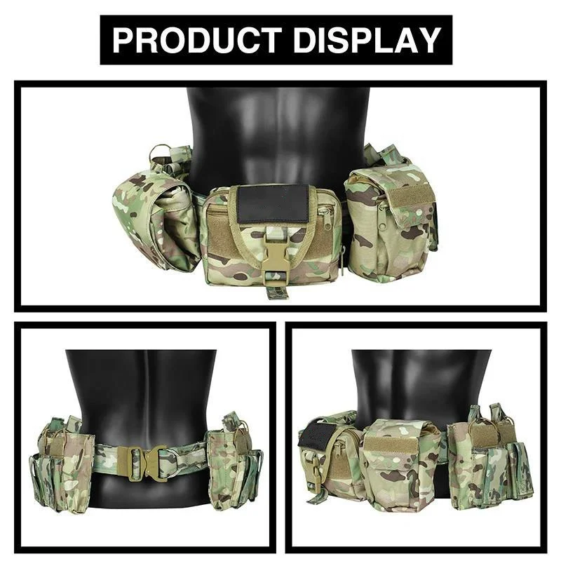 Wholesale Adjustable Outdoor Modular Tactical Belt Sets Duty Belts Utility Belt with Accessories Pouches Security Equipment