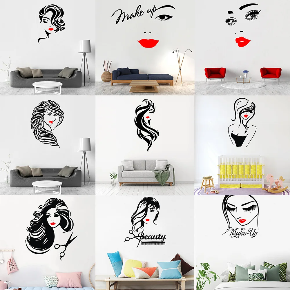 Autocollant mural en vinyle amovible avec Logo de manucure, décor for