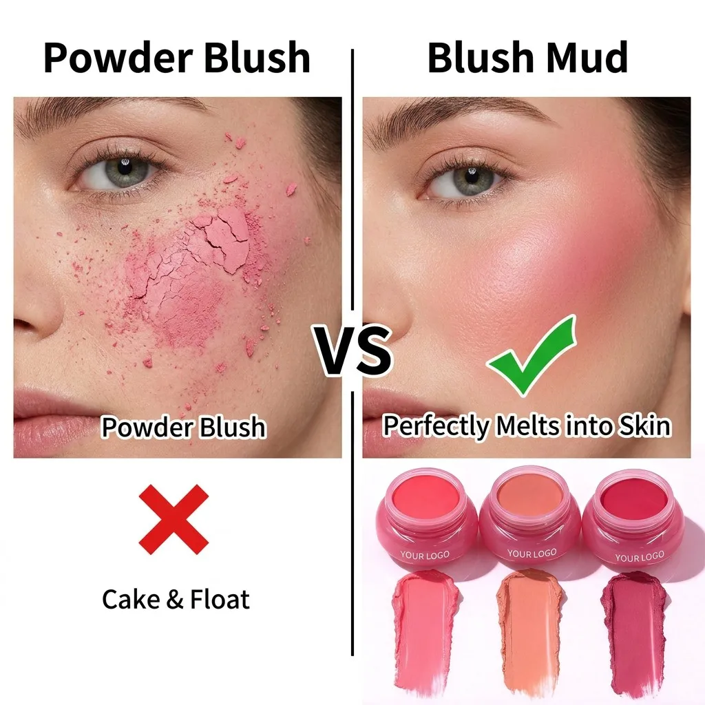 product private label flower shaped blush mud matte velvet long lasting waterproof cream blush custom logo wholesale makeup-2