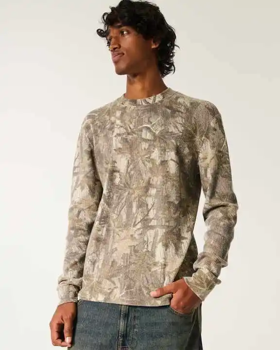 Custom Real Tree Print Hunting Clothing Hiking Camping Short Sleeves t Shirts Graphic Long-sleeve Camoflouge Waffle Crew T-shirt
