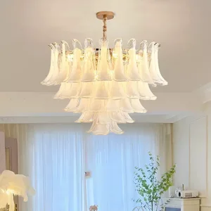 Modern Simple Glass Chandeliers Creative Colored Contemporary Minimalist Living Room Lamps E26 Base Hanging Factory-Customized